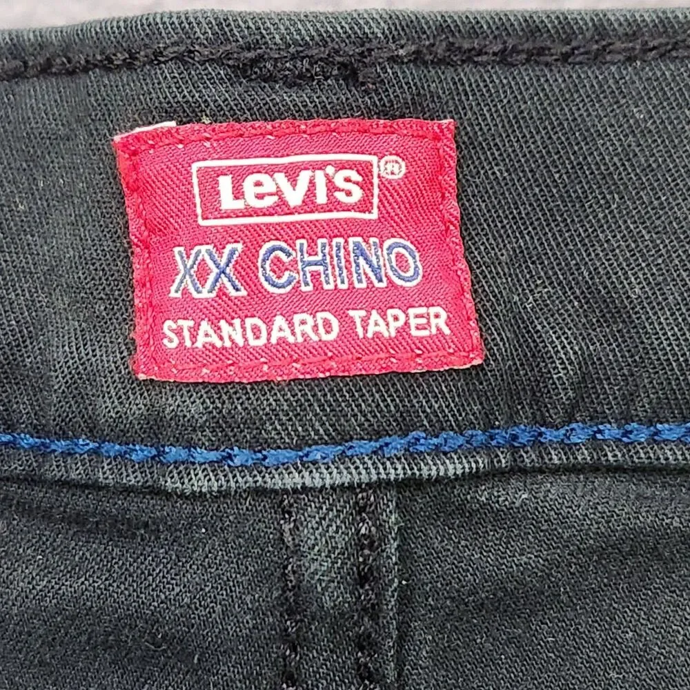 Levi's XX Chino Pants Men's Size 38x32 Standard Taper Black Cotton Stretch